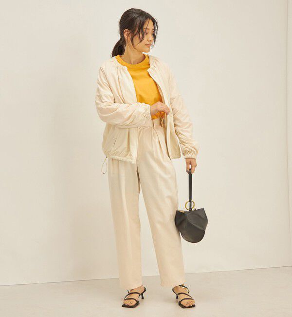 SHIPS for women「〈手洗い可能/撥水加工〉ナイロン ギャザー ショート ブルゾン ◇」|ブルゾン・スタジャン|