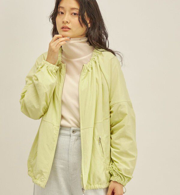 SHIPS for women「〈手洗い可能/撥水加工〉ナイロン ギャザー ショート ブルゾン ◇」|ブルゾン・スタジャン|イエロー