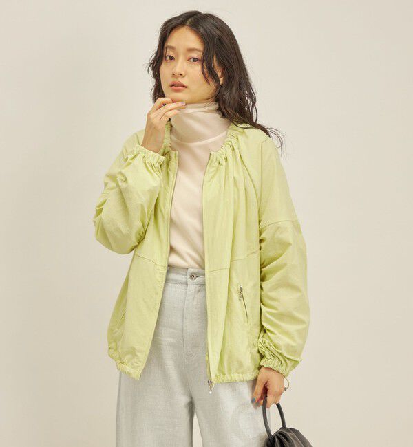 SHIPS for women「〈手洗い可能/撥水加工〉ナイロン ギャザー ショート ブルゾン ◇」|ブルゾン・スタジャン|