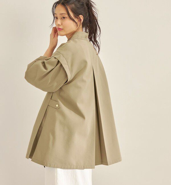 SHIPS for women「強撚 ギャバ スタンドカラー ハーフ コート ◇」|その他|オリーブ