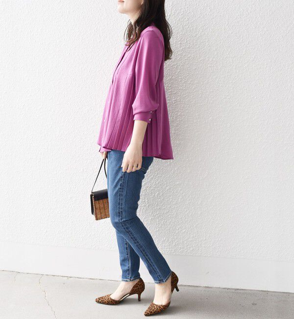 SHIPS for women「【WEB限定】〈手洗い可能〉ストレッチ ジョーゼット プリーツ ブラウス」|シャツ・ブラウス|