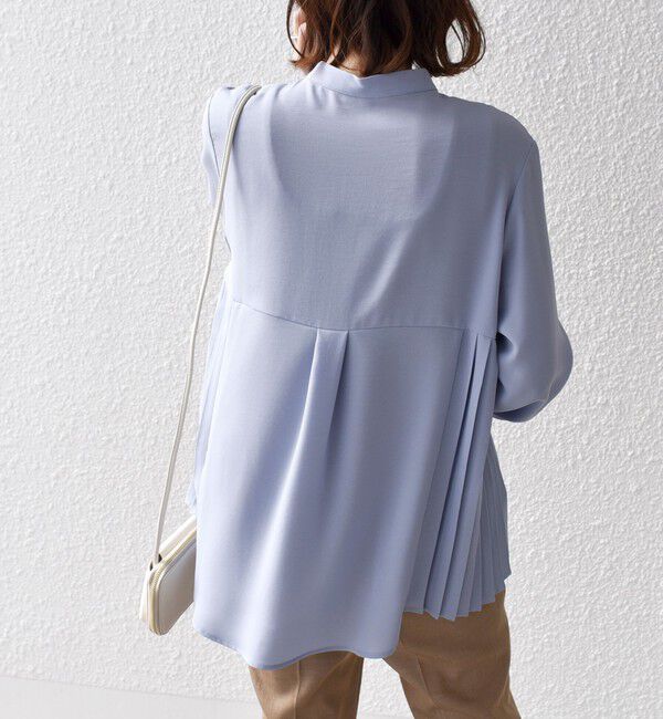SHIPS for women「【WEB限定】〈手洗い可能〉ストレッチ ジョーゼット プリーツ ブラウス」|シャツ・ブラウス|