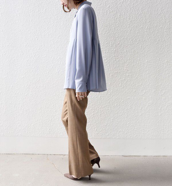 SHIPS for women「【WEB限定】〈手洗い可能〉ストレッチ ジョーゼット プリーツ ブラウス」|シャツ・ブラウス|
