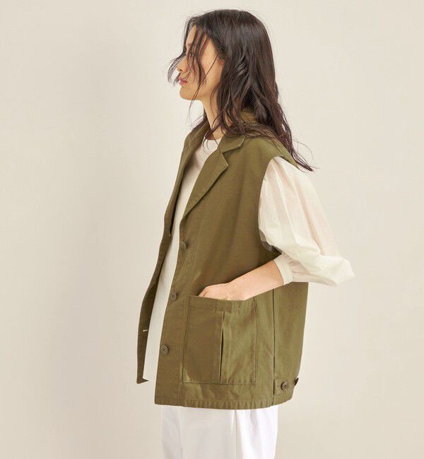 SHIPS for women「Odub:〈洗濯機可能〉ミリタリー ジレ◇」|ベスト・ジレ|