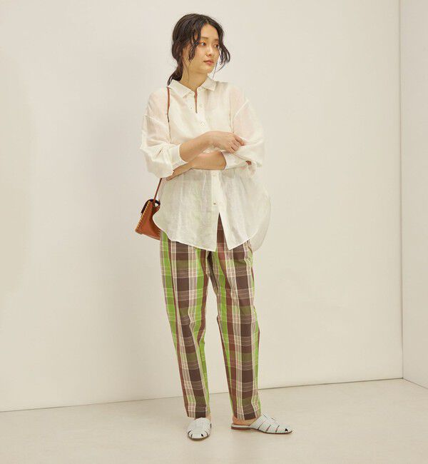 SHIPS for women「〈手洗い可能〉先染め チェック タイプライター パンツ◇」|その他|