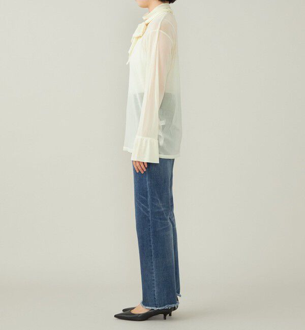 quaranciel「quaranciel:〈洗濯機可能〉チュール シアー ボウタイ プルオーバー」|Tシャツ・カットソー|