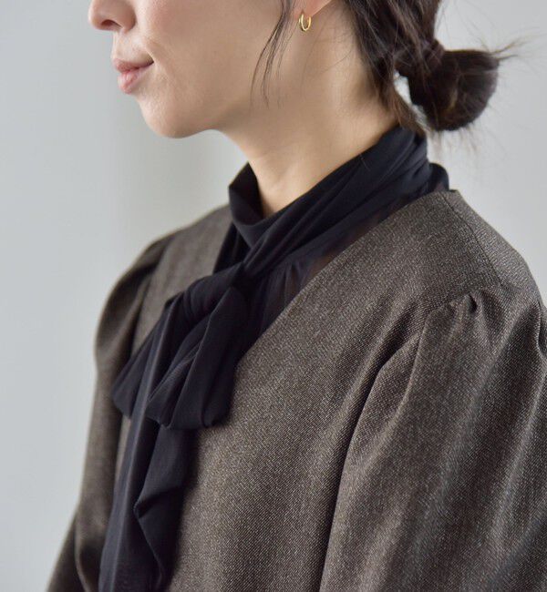 quaranciel「quaranciel:〈洗濯機可能〉チュール シアー ボウタイ プルオーバー」|Tシャツ・カットソー|