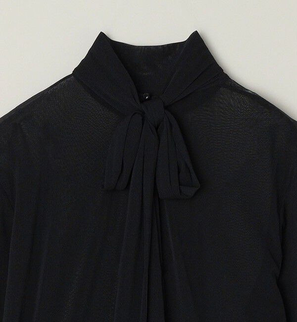 quaranciel「quaranciel:〈洗濯機可能〉チュール シアー ボウタイ プルオーバー」|Tシャツ・カットソー|