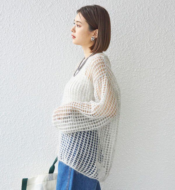 SHIPS for women「〈手洗い可能〉モヘヤ メッシュ プルオーバー◇」|ニット・セーター|