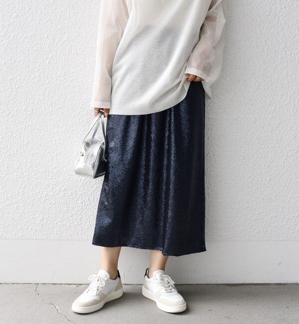 SHIPS for women「TORRAZZO DONNA:スパンコール スカート」|スカート|ネイビー