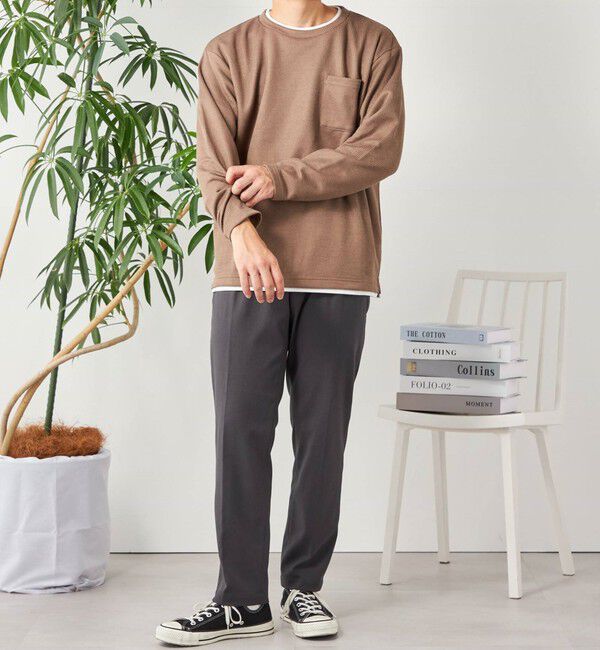 SHIPS any「SHIPS any: パールワッフル フェイクレイヤード Tシャツ (ロンT)◇」|Tシャツ・カットソー|