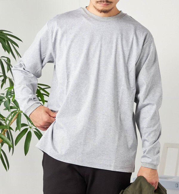 SHIPS any「SHIPS any: スムースコットン クルーネック Tシャツ (ロンT)◇」|Tシャツ・カットソー|