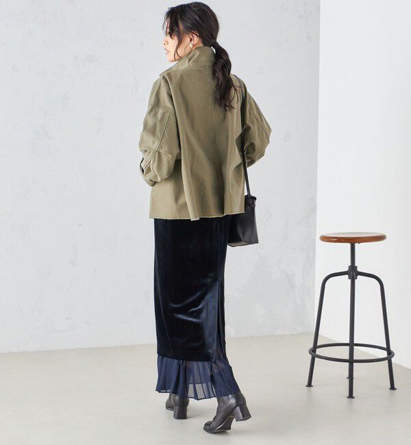 SHIPS for women「〈洗濯機可能〉ミリタリー バックサテン スタンドカラー ブルゾン」|ミリタリー・モッズコート|