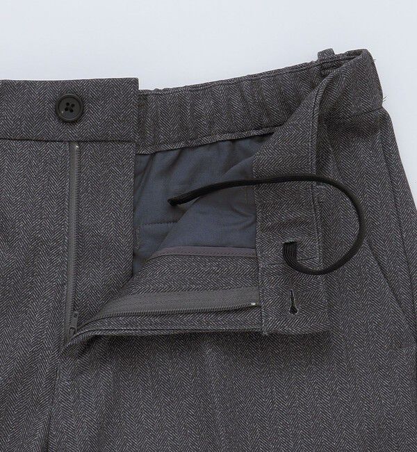 SHIPS「SHIPS: ツイード プリント ストレッチ イージー テーパード スラックス」|チノ|