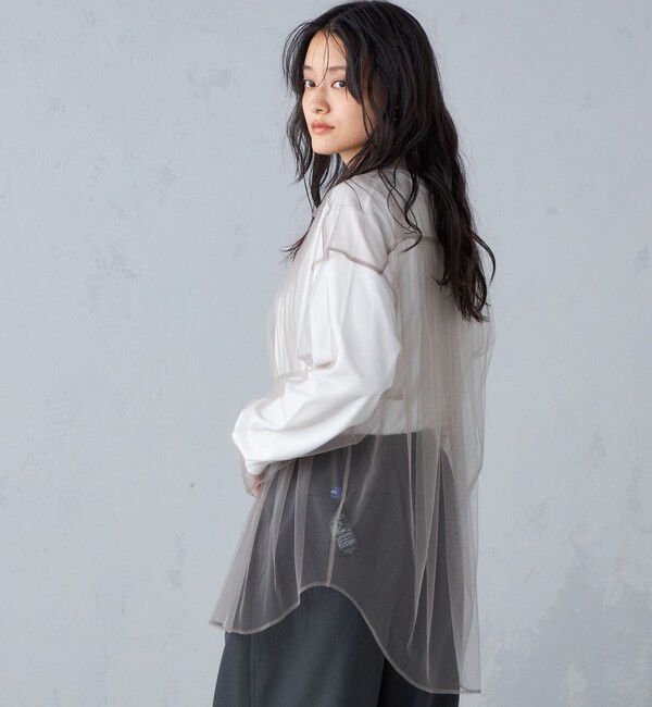 SHIPS for women「〈手洗い可能〉チュール ビッグ シャツ ◇」|シャツ・ブラウス|