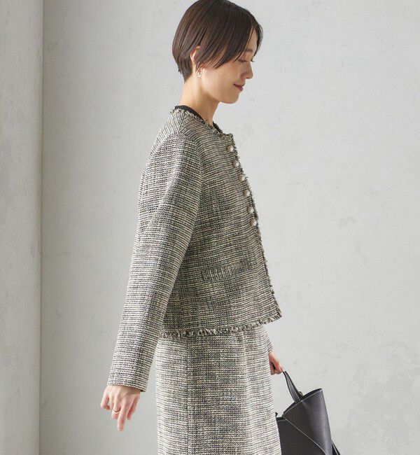 SHIPS for women「〈セレモニー対応可〉スラブ ツイード ノーカラー ジャケット（セットアップ対応）」|ノーカラージャケット|
