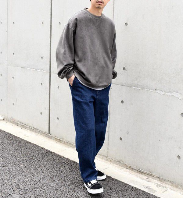 SHIPS any「SHIPS any: 〈洗濯機可能〉フェイクスエード (ポリエステル) / レイヤード クルーネック プルオーバー◇」|スウェット・ジャージ|