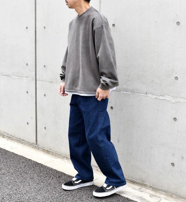 SHIPS any「SHIPS any: 〈洗濯機可能〉フェイクスエード (ポリエステル) / レイヤード クルーネック プルオーバー◇」|スウェット・ジャージ|