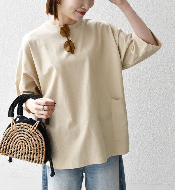 SHIPS any「【SHIPS any別注】Champion: ドルマン キャンプポケット Tシャツ 25SS◇」|Tシャツ・カットソー|ベージュ