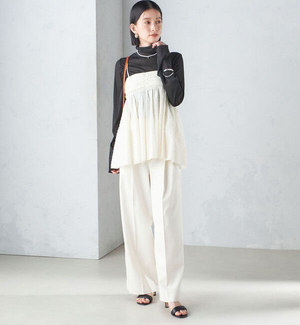 SHIPS for women「〈手洗い可能〉ハイカウント ツイル チノ タック パンツ 24SS ◇」|チノ|