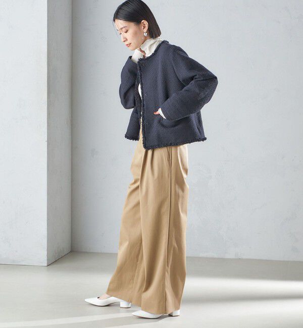 SHIPS for women「〈手洗い可能〉ハイカウント ツイル チノ タック パンツ 24SS ◇」|チノ|