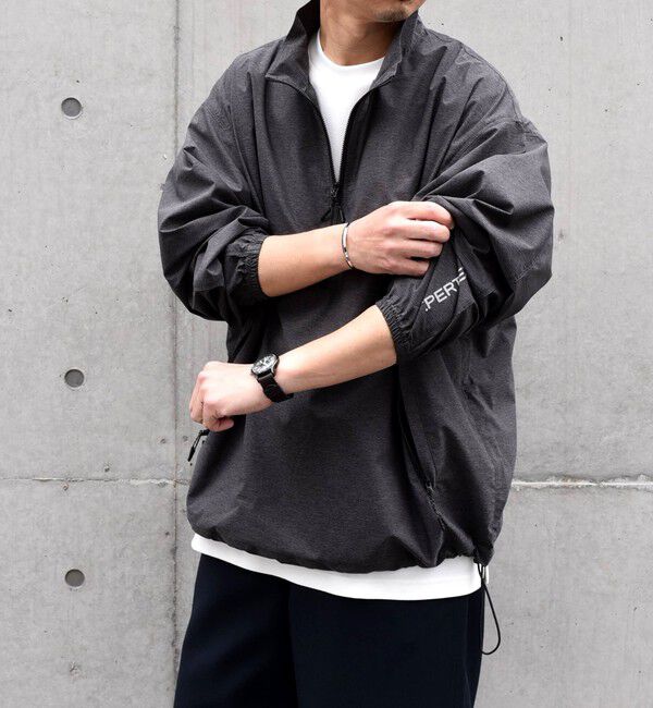 SHIPS any「SHIPS any: 〈撥水・透湿・軽量〉PERTEX(R) ハーフジップ プルオーバー ブルゾン (セットアップ対応)◇」|ブルゾン・スタジャン|ダークグレー