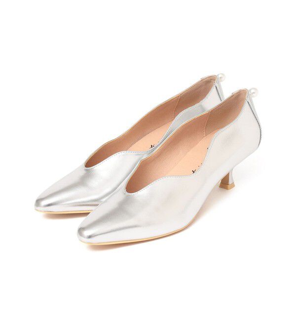 SHIPS for women「little black: パールモチーフ ウェーブ カット パンプス」|パンプス|