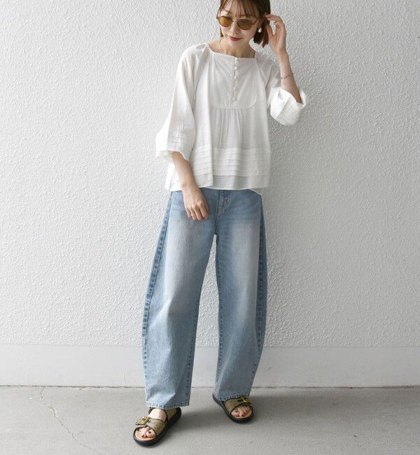 SHIPS any「SHIPS any:〈洗濯機可能〉ヘムタック スクエア ネック ブラウス」|シャツ・ブラウス|