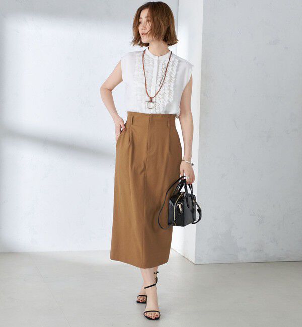 SHIPS for women「〈手洗い可能 / UVカット〉ドライ オックス タック タイト スカート ◇」|スカート|