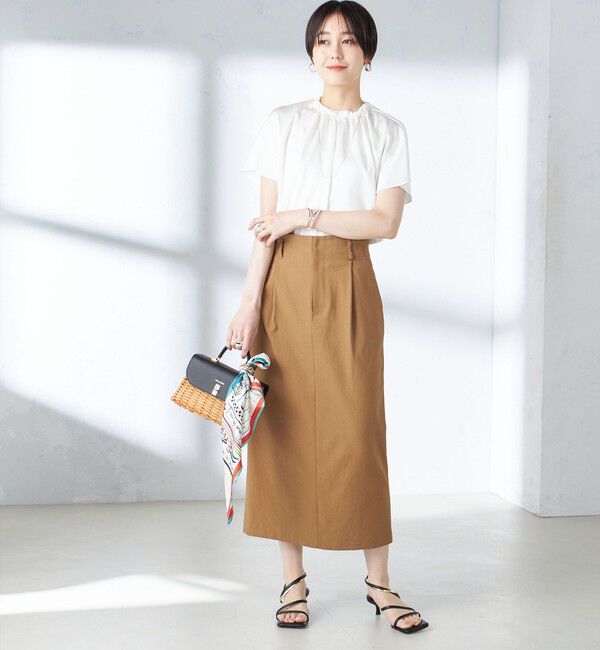 SHIPS for women「〈手洗い可能 / UVカット〉ドライ オックス タック タイト スカート ◇」|スカート|