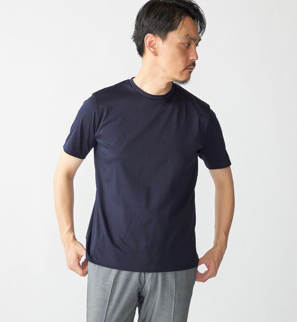 SHIPS「SHIPS: ALBINI クルーネック 無地 Tシャツ」|Tシャツ・カットソー|ネイビー