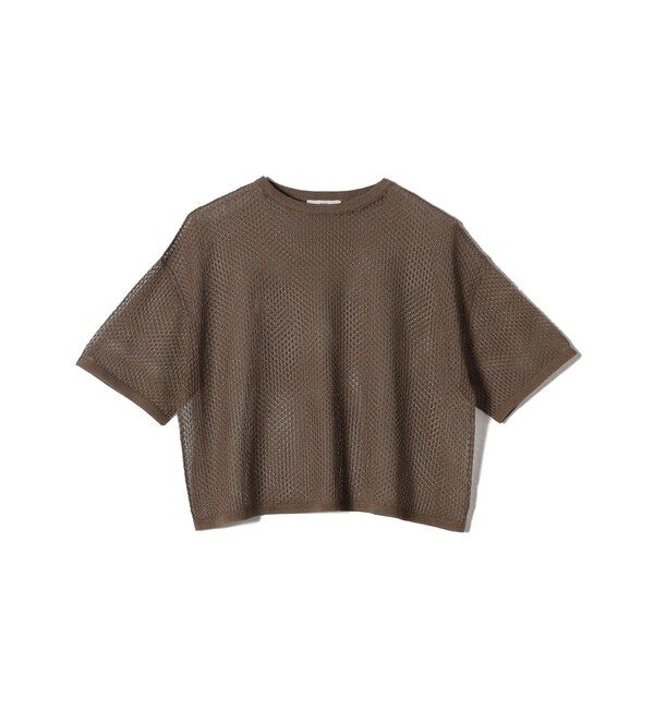 SHIPS for women「〈手洗い可能〉メッシュ編 半袖 ニット プルオーバー」|ニット・セーター|