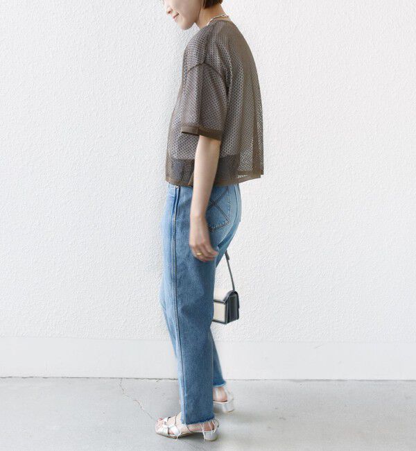 SHIPS for women「〈手洗い可能〉メッシュ編 半袖 ニット プルオーバー」|ニット・セーター|