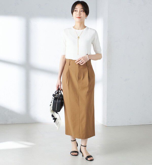 SHIPS for women「〈手洗い可能〉コットン ナイロン リブ ニット TEE」|ニット・セーター|