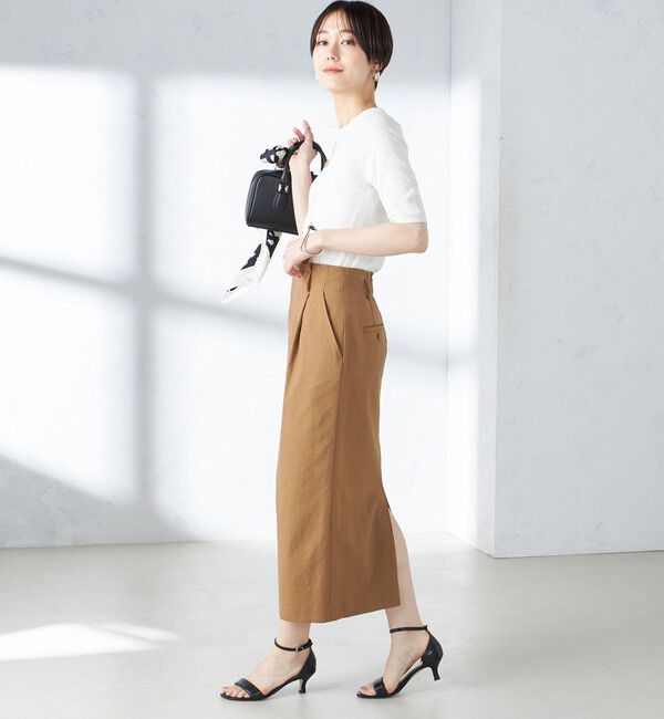 SHIPS for women「〈手洗い可能〉コットン ナイロン リブ ニット TEE」|ニット・セーター|