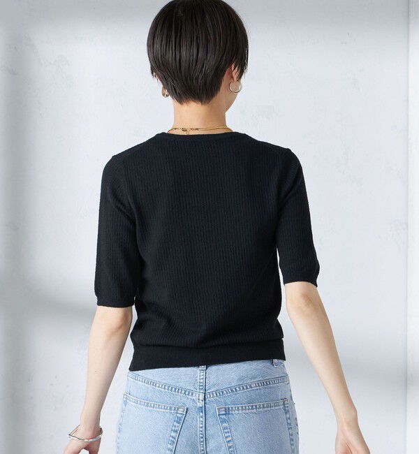 SHIPS for women「〈手洗い可能〉コットン ナイロン リブ ニット TEE」|ニット・セーター|