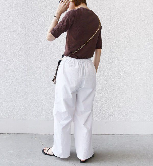 SHIPS for women「〈手洗い可能〉コットン ナイロン リブ ニット TEE」|ニット・セーター|