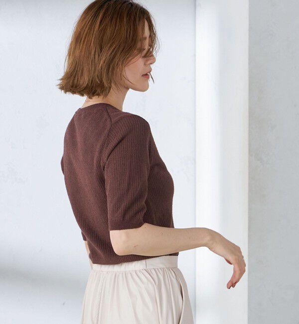 SHIPS for women「〈手洗い可能〉コットン ナイロン リブ ニット TEE」|ニット・セーター|