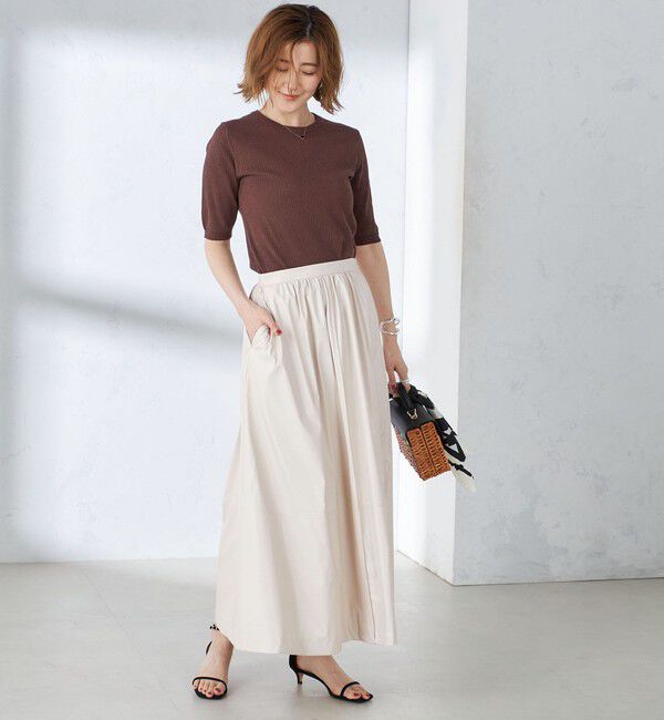 SHIPS for women「〈手洗い可能〉コットン ナイロン リブ ニット TEE」|ニット・セーター|