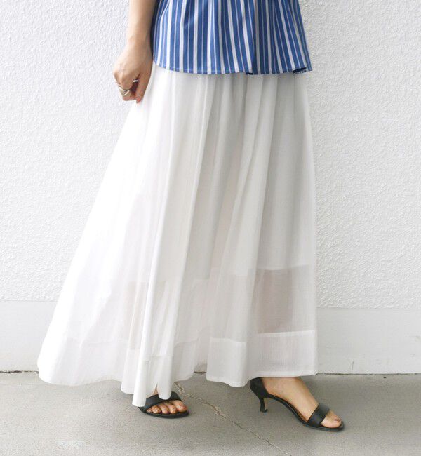 SHIPS for women「〈手洗い可能〉ウエスト ゴム ギャザー スカート 2」|スカート|