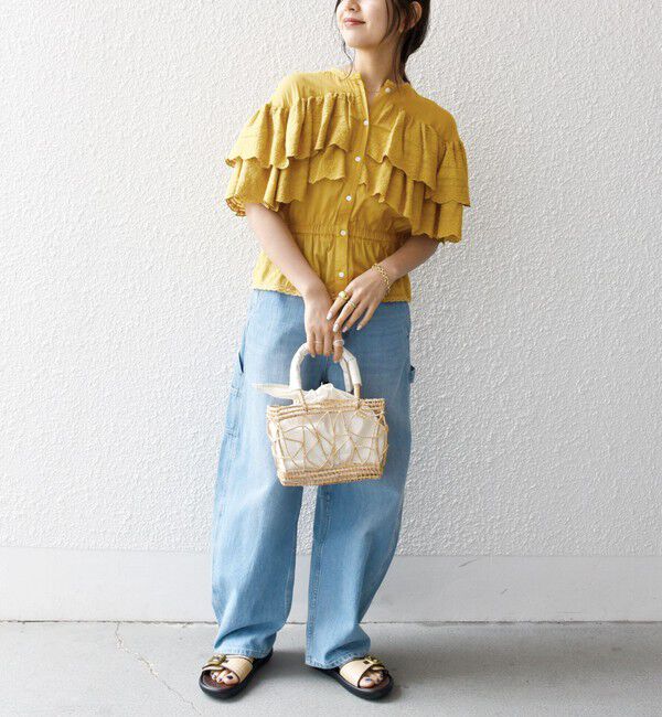 SHIPS any「bon_meur:〈洗濯機可能〉レース ヨーク ペプラム フリル ブラウス」|シャツ・ブラウス|