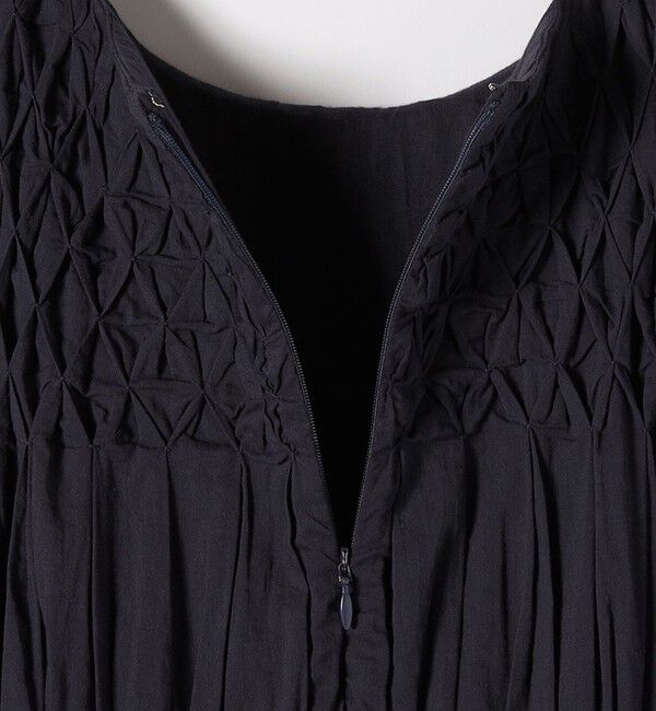 SHIPS any「《一部追加予約》【WEB限定】SHIPS any: ハンドスモッキング  コットン フレア ノースリーブ ワンピース」|ワンピース|