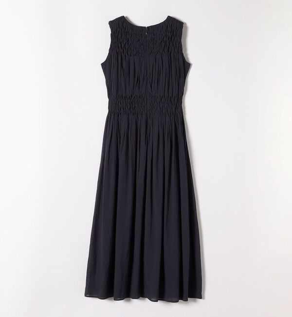 SHIPS any「《一部追加予約》【WEB限定】SHIPS any: ハンドスモッキング  コットン フレア ノースリーブ ワンピース」|ワンピース|
