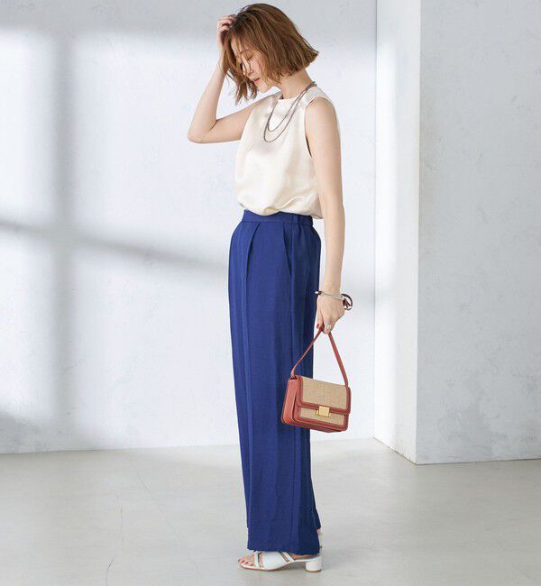 SHIPS for women「〈手洗い可能〉麻混 タック ワイド パンツ」|その他|