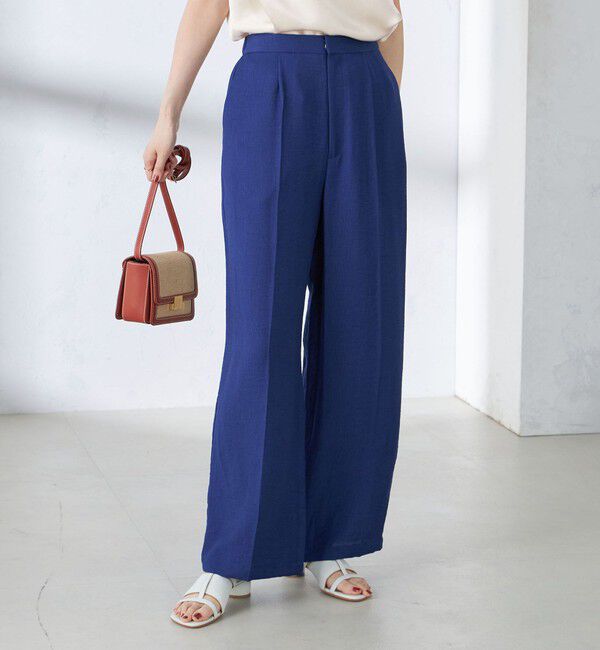 SHIPS for women「〈手洗い可能〉麻混 タック ワイド パンツ」|その他|