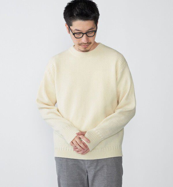 SHIPS「SHIPS: 奥山メリヤス ブリティッシュ ウール クルーネック ニット」|ニット・セーター|