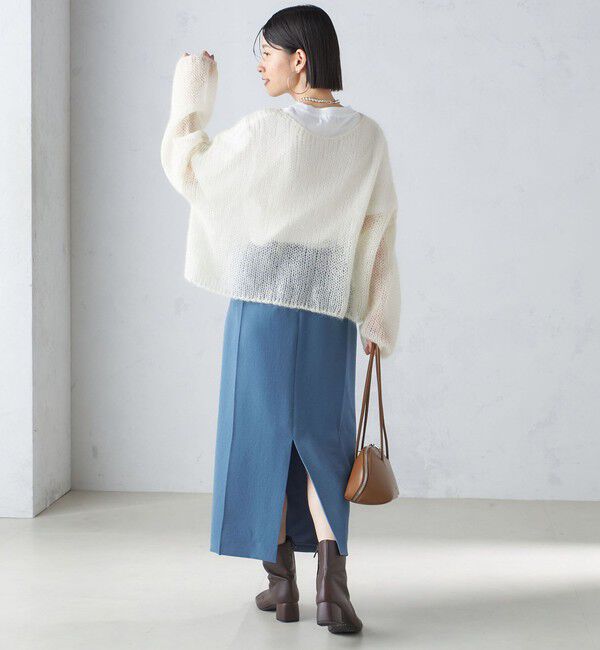 SHIPS for women「〈手洗い可能〉ジョーゼット ピンタック タイト スカート」|スカート|