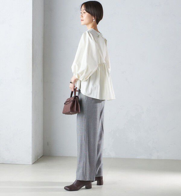 SHIPS for women「〈手洗い可能〉綿 ナイロン バック リボン ブラウス」|シャツ・ブラウス|