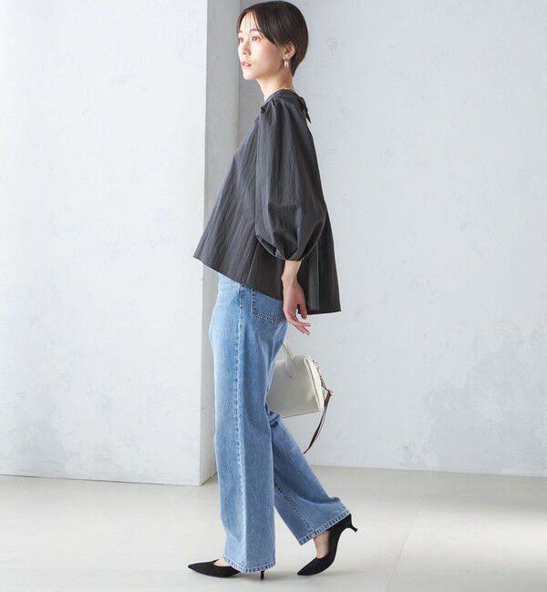 SHIPS for women「〈手洗い可能〉綿 ナイロン バック リボン ブラウス」|シャツ・ブラウス|