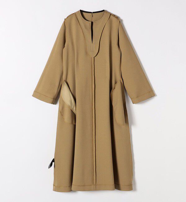 SHIPS any「【WEB限定】SHIPS any: ダブルクロス ウエスト タック Aライン ワンピース ［NAVY BLUE］」|ワンピース|